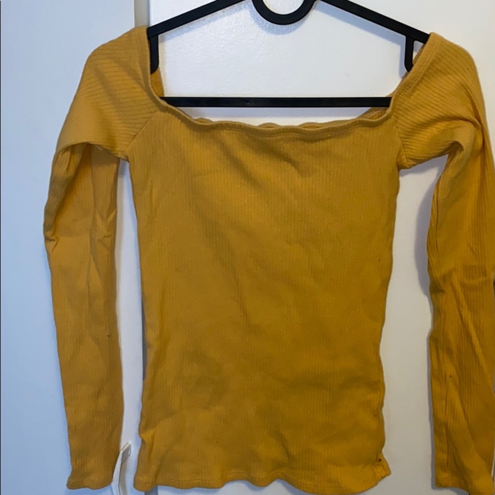Yellow off the shoulder long sleeve